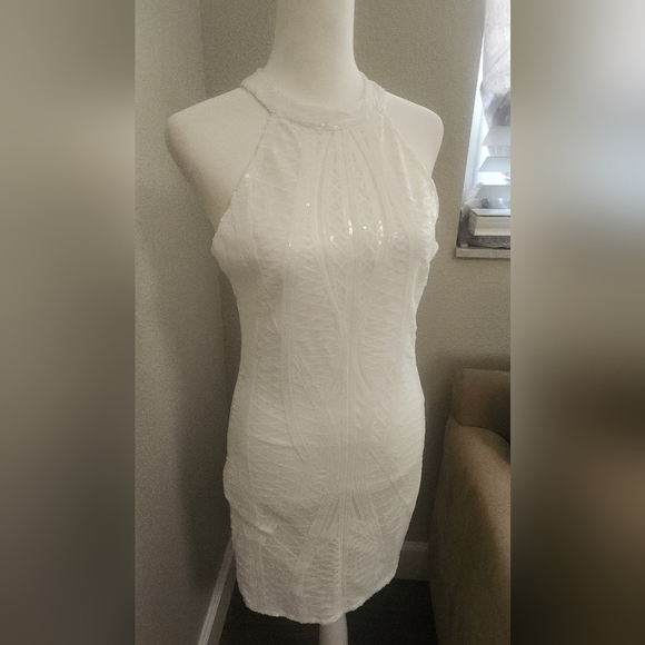 Bachelorette Bundle NWT Sequined Dress And Faux Fur Stole - Picture 4 of 11